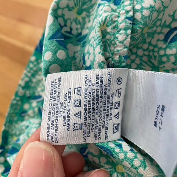 Lands' End Womens Size XL Floral Square Neck Boho Top Summer Chic Puffy Sleeves - Picture 8 of 11